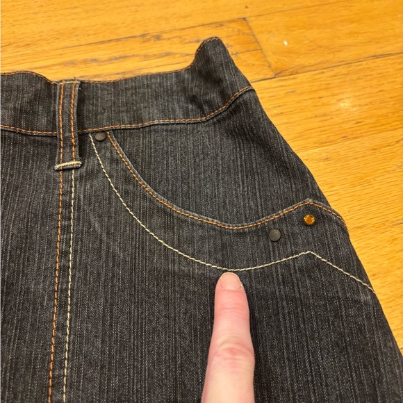 Blue Spice Embroidered Dark Blue Jean Skirt - Picture 4 of 4